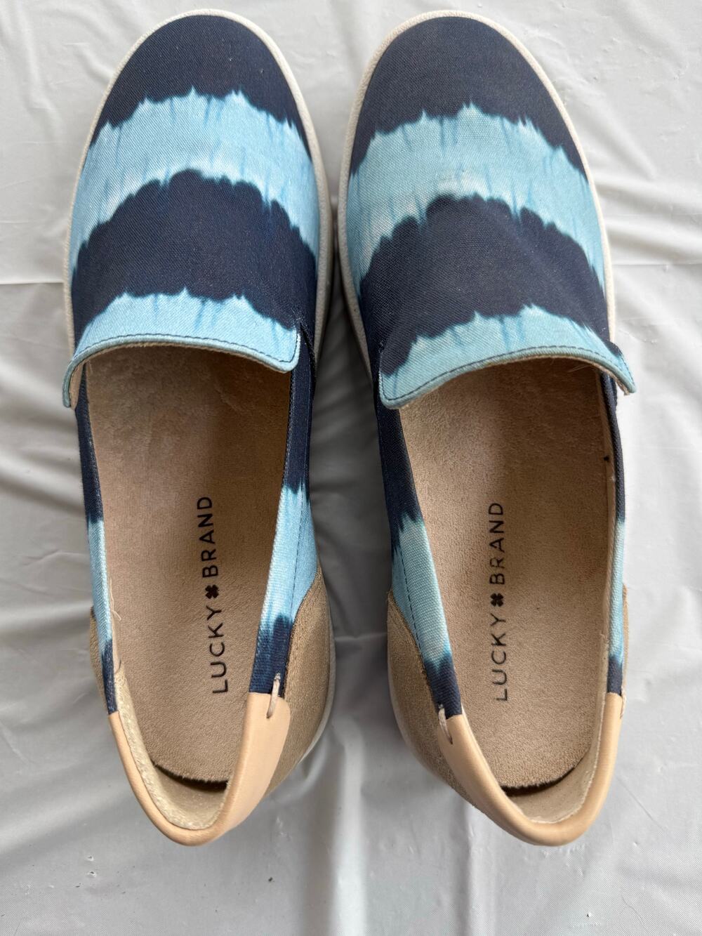 Lucky Brand Women's Blue Tie Dye Slip-On Sneakers - Size 8.5